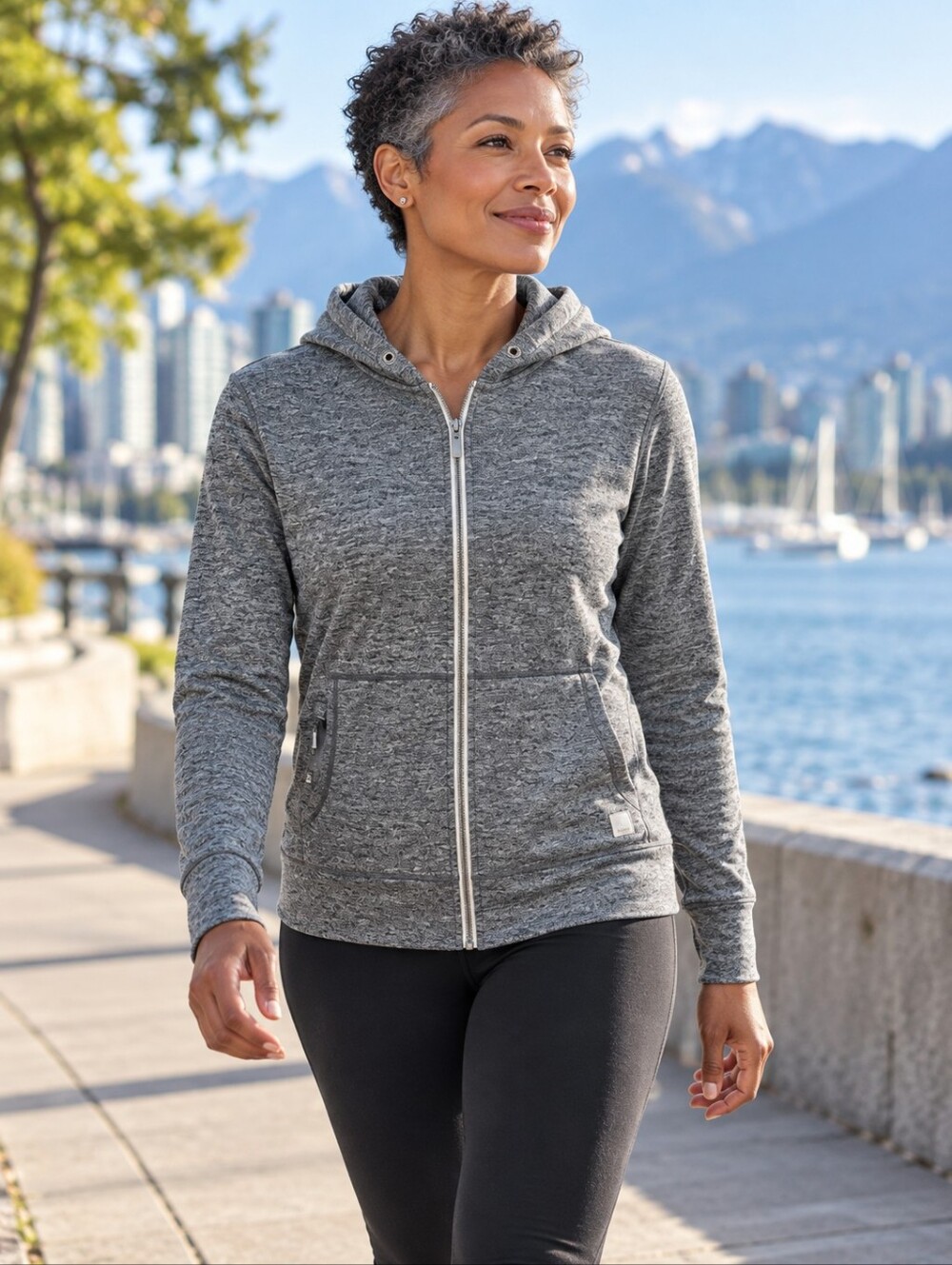 Vuori Halo Performance Full Zip Hoodie Heather Grey XS VW201